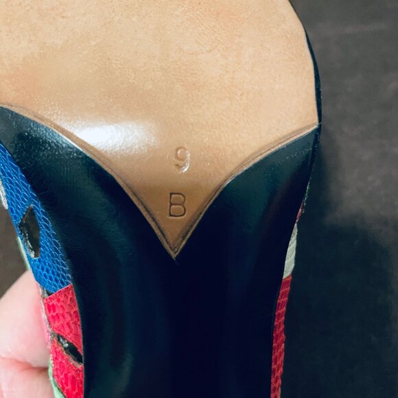 HELENE ARPELS COUTURE 9B Kaleidescope Colorful! SNAKESKIN & Leather 39 EUR - Picture 11 of 11